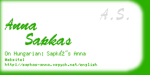 anna sapkas business card